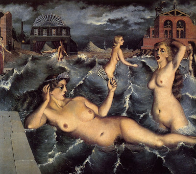   Paul Delvaux, Les nymphes se baignant,1938 