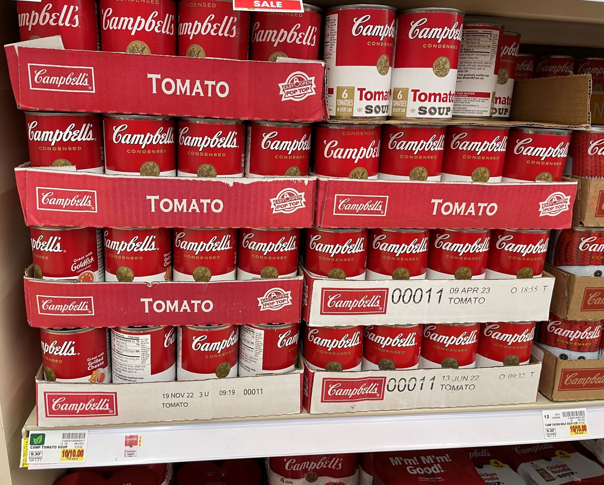 Cases of Campbell's Condensed Tomato Soup