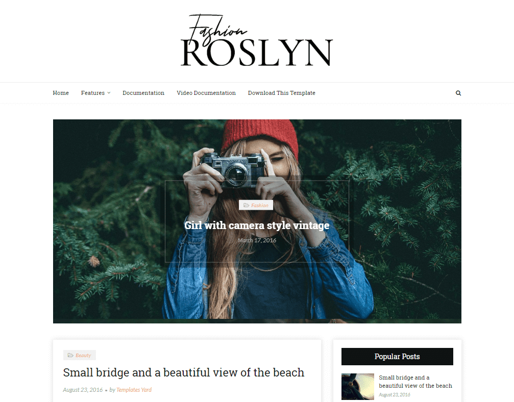 Roslyn Fashion Blogger Template 