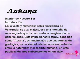 significado del nombre Autana