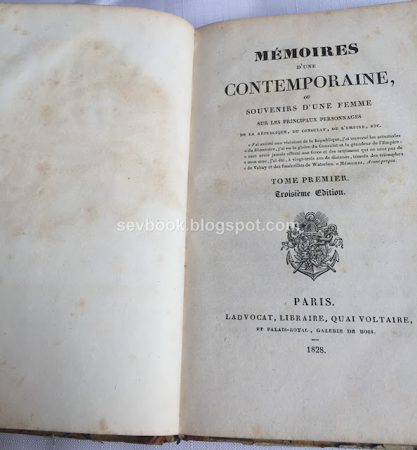 Mémoires d'une contemporaine..., Paris, Ladvocat 1828