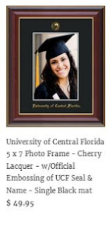 http://www.officialdiplomaframes.com/collections/university-of-central-florida/products/university-of-central-florida-5-x-7-photo-frame-cherry-lacquer-w-official-embossing-of-ucf-seal-name-single-black-suede-mat