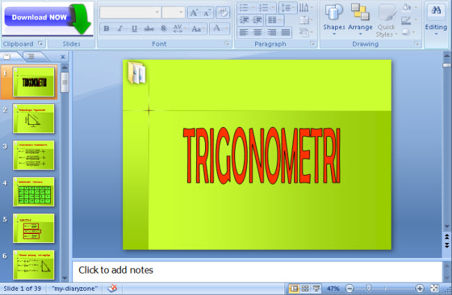 PowerPoint Matematika: Presentasi Trigonometri