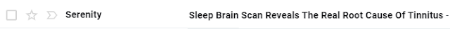 Message from Serenity, saying a sleep brain scan reveals the real root cause of tinnitus.