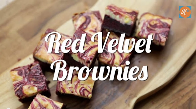  Kayaknya mantap banget ya kalau sore sore ngemil red velvet brownies sambil ditemani teh  Resep Lezat Red Velvet Brownies