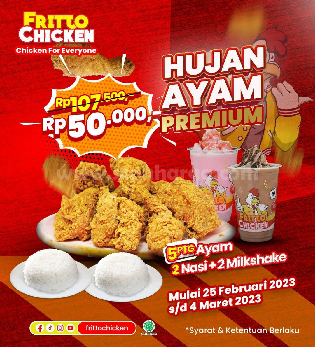 Promo Fritto Chicken Paket Hujan Ayam Premium Harga hanya Rp. 50Ribu