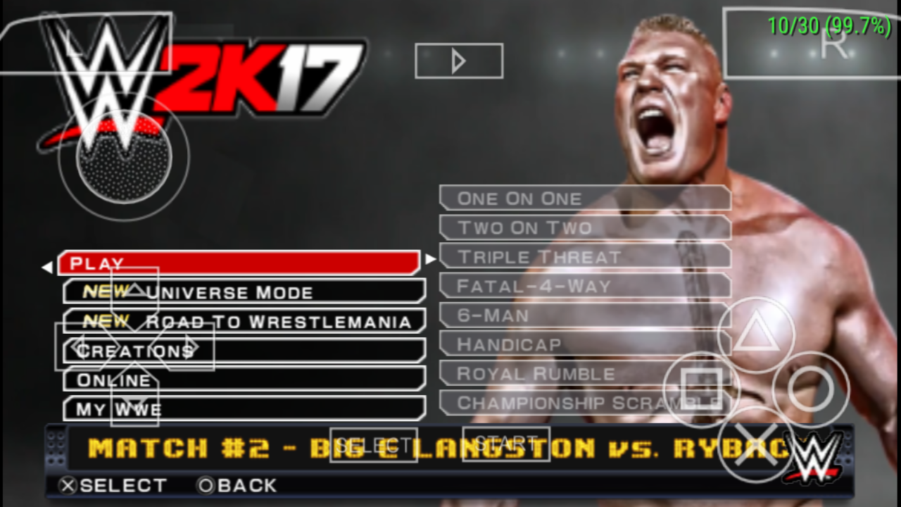 WWE 2K17 .iso PPSSPP [ High Compress ] | Fauzi Mobile Games