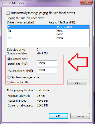 Increase Page file size to avoid blue Screen Event