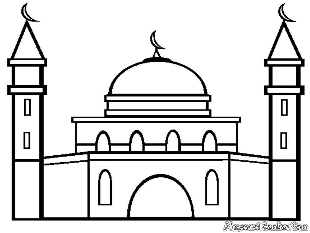 Spesial 54 Gambar Mewarnai Masjid Dan Pemandangan Download Kumpulan Gambar