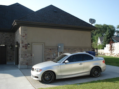 silver bmw 135i with 19 inch Gunmetal CSL rims