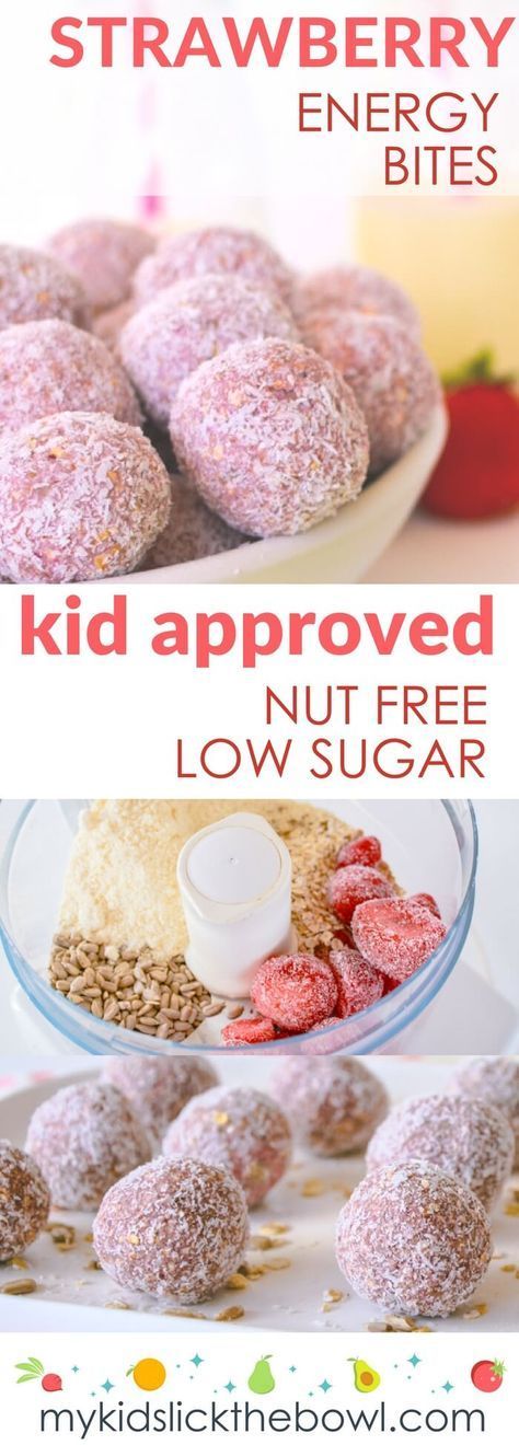 Strawberry breakfast bites are a healthy low sugar energy ball packed with oats and sunflower seeds. Perfect as a snack or lunch box item