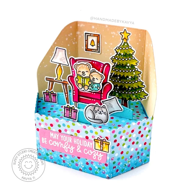 Sunny Studio Stamps: Joyful Holiday Paper Focused Holiday Card by Kavya (featuring Cozy Christmas)