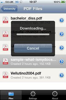 MyDocStore iphone app downloading a new file