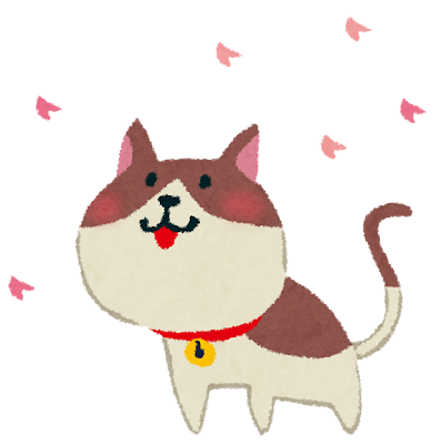 お花見のイラスト「猫」