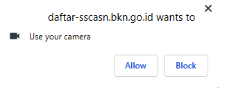 Akan muncul alert permintaan akses terhadap kamera, klik Allow untuk mengizinkan penggunaan kamera.