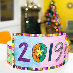 Printable 2019 New Years Crown- Kids craft