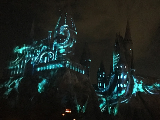 Slytherin Projections on Hogwarts Castle Wizarding World of Harry Potter Universal Studios Hollywood