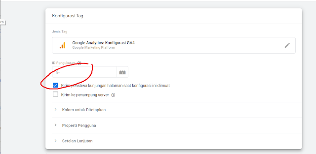 masukkan ID GA4