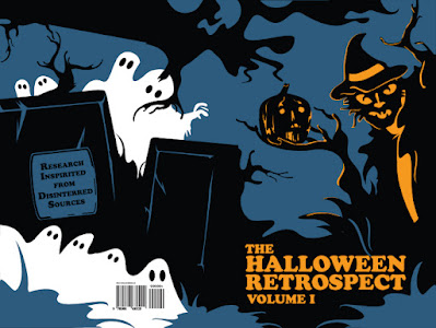 Cover art by Bindlegrim for a vintage Halloween collectibles digest The Halloween Retrospect