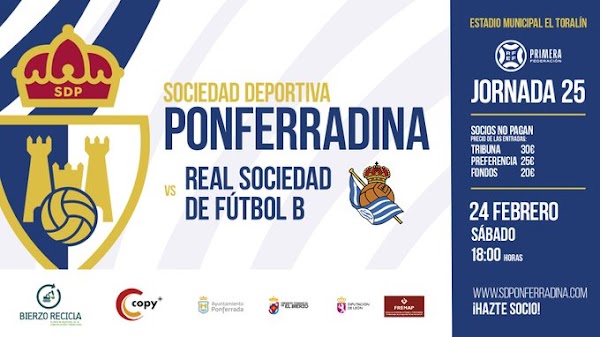 Ver en directo el Ponferradina - Real Sociedad B