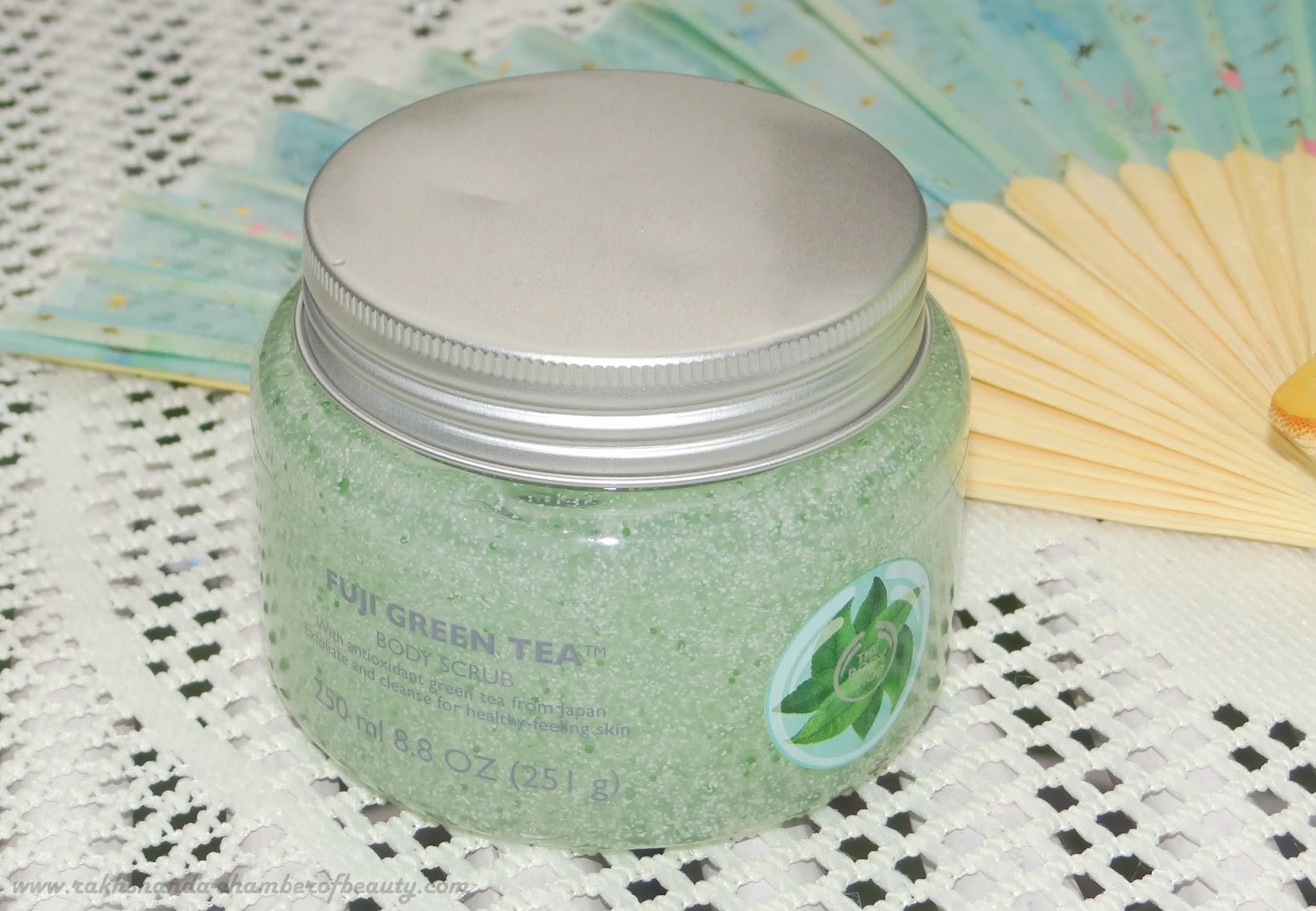 The Body Shop Fuji Green tea Body Butter & Scrub-review, price in India+Giveaway