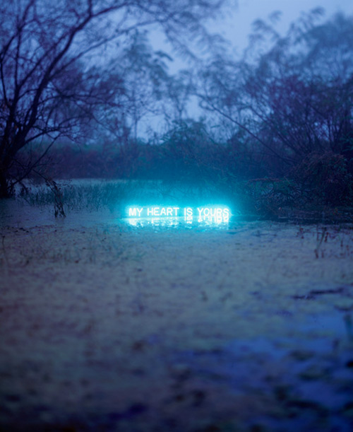 Glowing Text Installations by Lee Jung