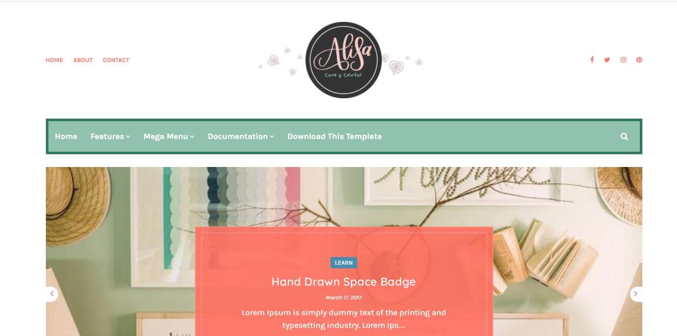 Alisa Responsive Personal Blog Blogger Theme Download