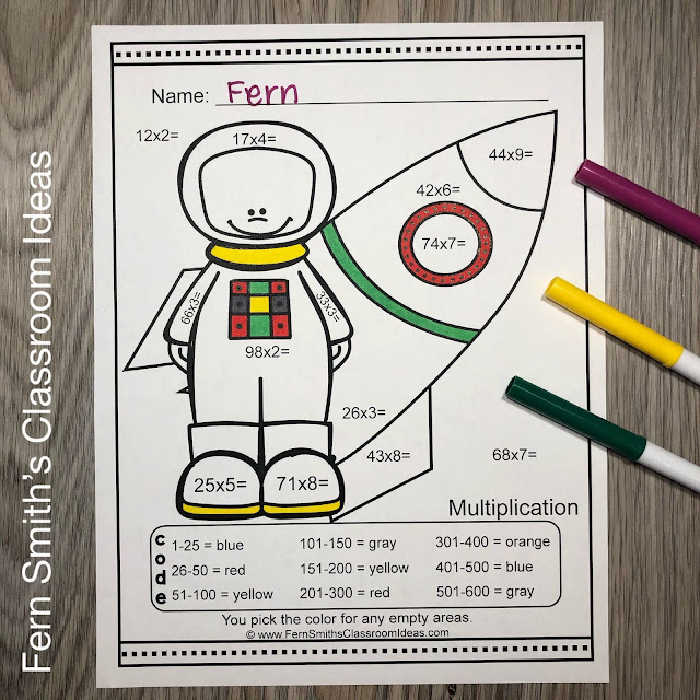 Click Here to Grab This Community Helpers Career Themed Color By Number 2-Digit By 1-Digit Multiplication Printable Worksheet Resources Bundle