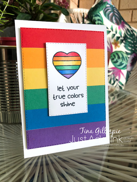 scissorspapercard, Stampin' Up!, Kindred Stamps, The Ink Road, Full Of Pride, Love Wins, Stampin' Blends, Copics, Rectangle Stitched Dies