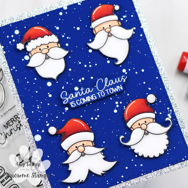 Santa Faces Stamp Set by Pawsome Stamps #pawsomestamps #handmade