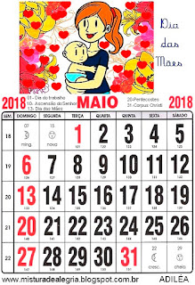 Calendário de 2018 ilustrado