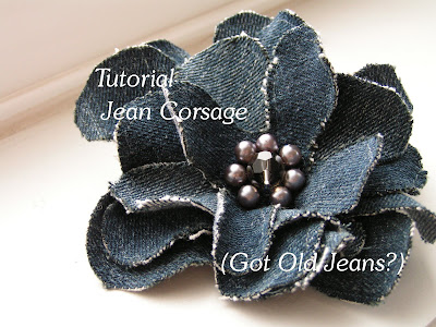 Craft Ideas  Jeans on Tea Rose Home  Tutorial   Jean Corsage   Got Old Jeans