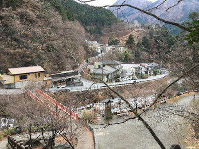 おゆのふるさと公園から見る梅ヶ島温泉街