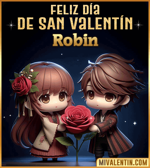 Imagen Gif feliz día de San Valentin Robin