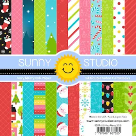 Sunny Studio Stamps: Very Merry 6x6 Christmas Holiday Patterned Paper Pack