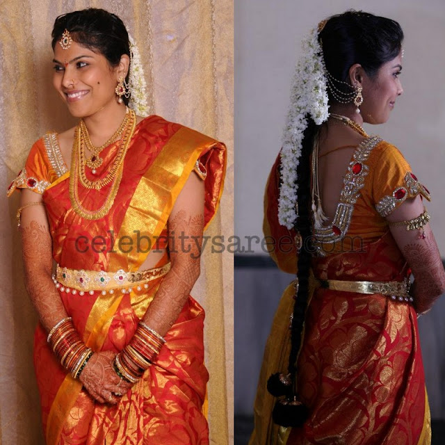 Bride with Traditional Wedding Saris