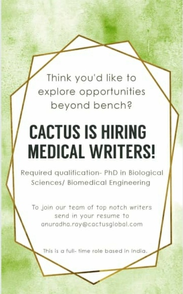 Cactus is Hiring Medical Writers...