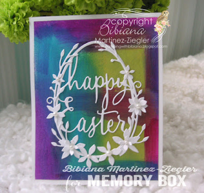 easter card with painted background front