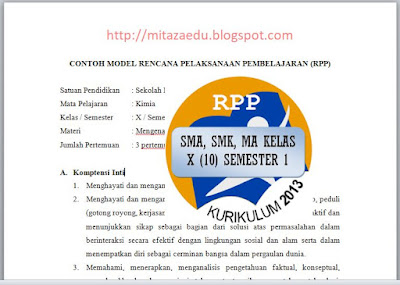 Download RPP K 13 Kimia SMA, SMK, MA Kelas X (10) Semester 1 Revisi 2017, http://mitazaedu.blogspot.com