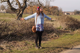 Country girl with flowers in her hair