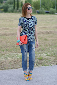 Zara orange clutch, leopard print blouse, Fashion and Cookies