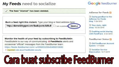 Cara buat subscribe FeedBurner 