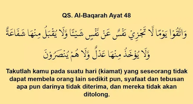 Surat Al-Baqarah Ayat 48: Arab, Arti, dan Tafsirnya