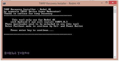 Cara Pasang/Instal TWRP Xiaomi Redmi 4X Santoni Dengan Mudah Menggunakan PC Pasti Berhasil