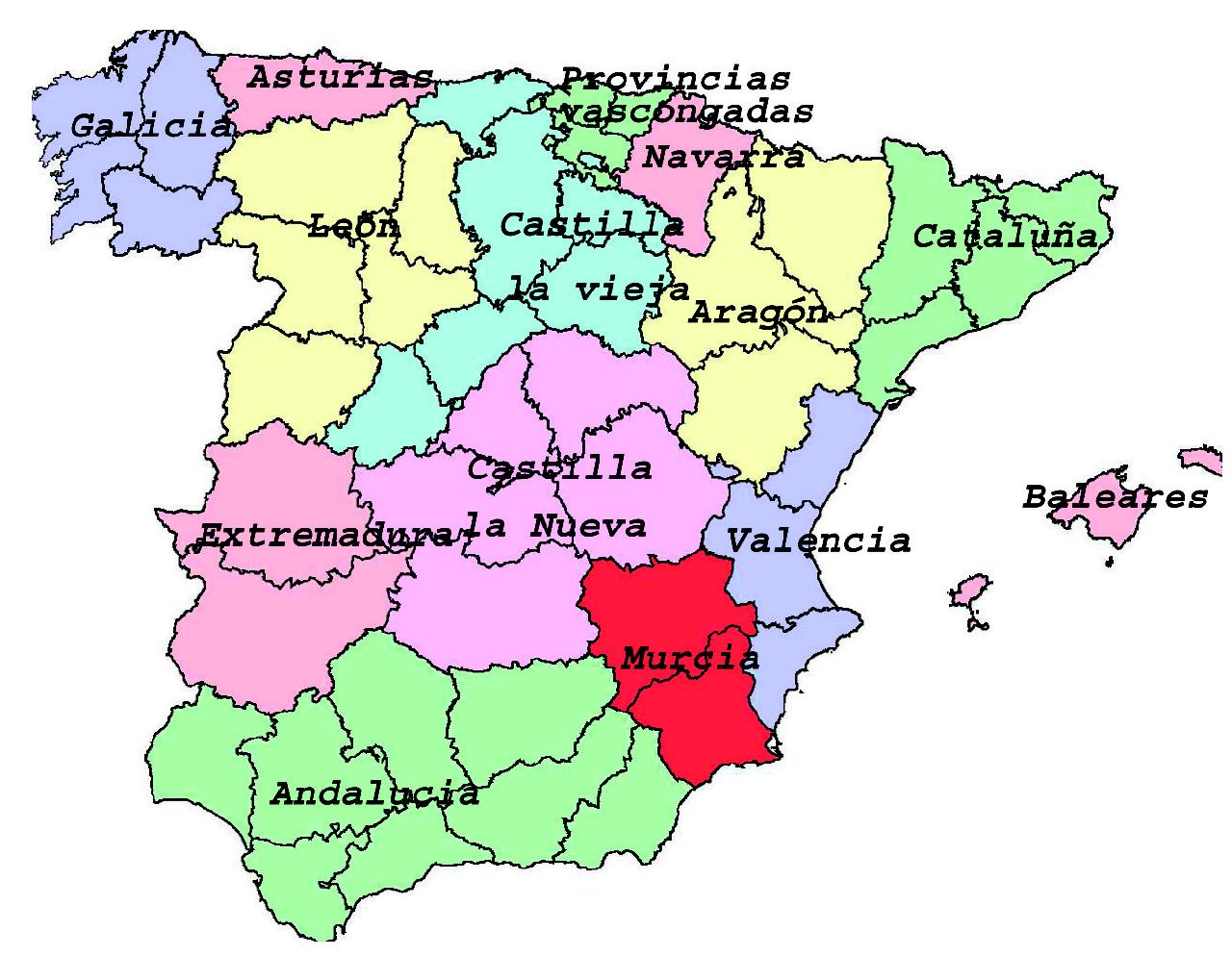 Image result for M. divisiones administrativas España después J.Burgos