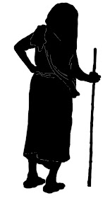 silhouette of old woman