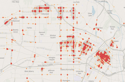 Map of La Times Most Dangerous Pedestrian Intersections