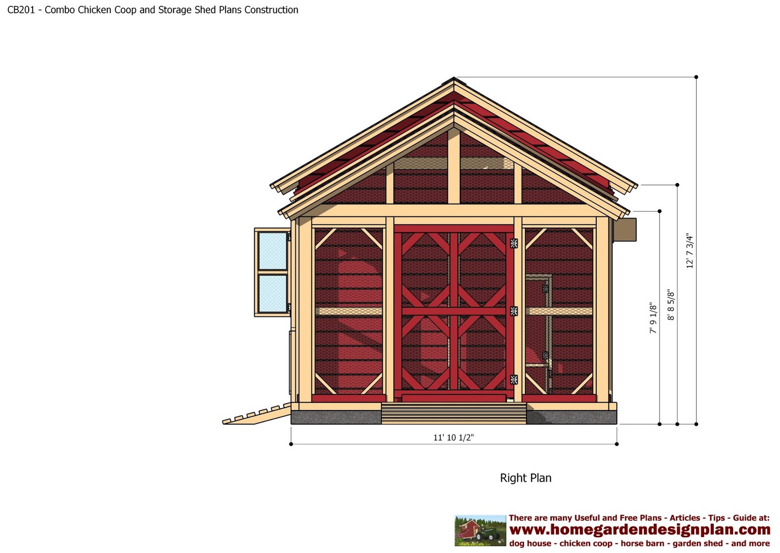 CB201 Combo Plans Chicken Coop Plans Construction Garden ...