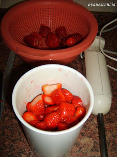 fresas troceadas antes batir