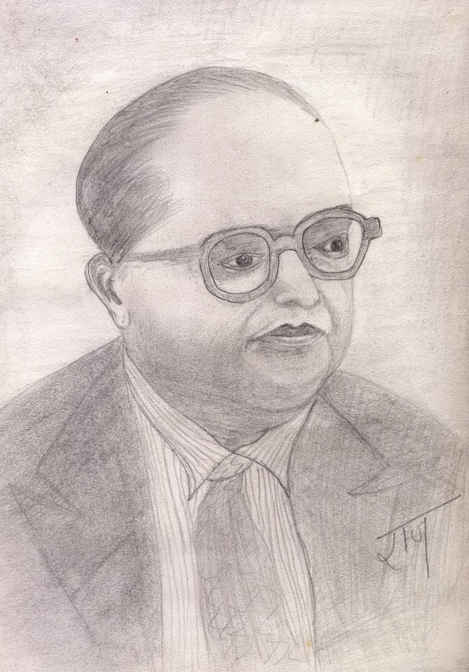 sketch of Dr. Babasaheb Ambedkar